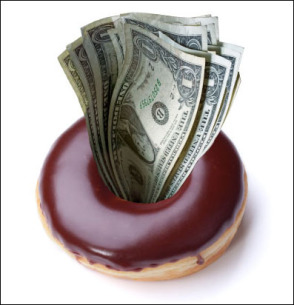 donut with money
